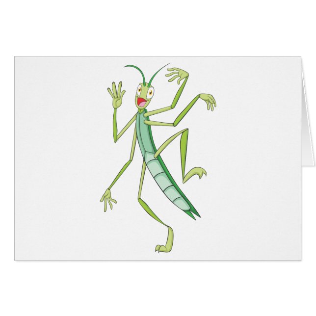 Cartão Inseto de vara feliz (Frente Horizontal)