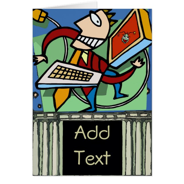 Cartão Inseto no computador (Frente)