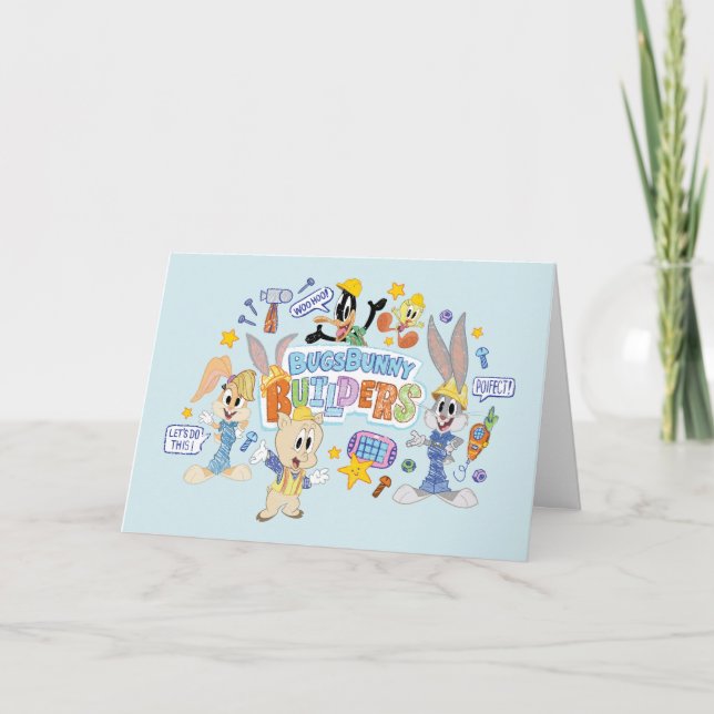 Cartão INSETOS BUNNY BUILDERS™| Arte do esboço de grupo (Frente)