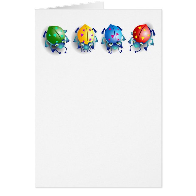 Cartão Insetos Coloridos Bonitos (Frente)