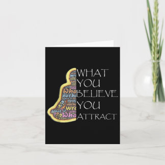 Cartão Inspiração cita o que você acredita que atrai