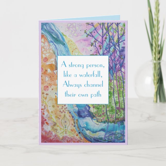 Cartão Inspiração de Bem-Estar de Força de Sabedor (Frente)