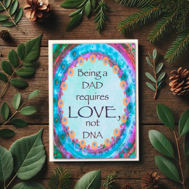 Cartão Inspiracional de Citação de DNA do Pai Step (Criador carregado)