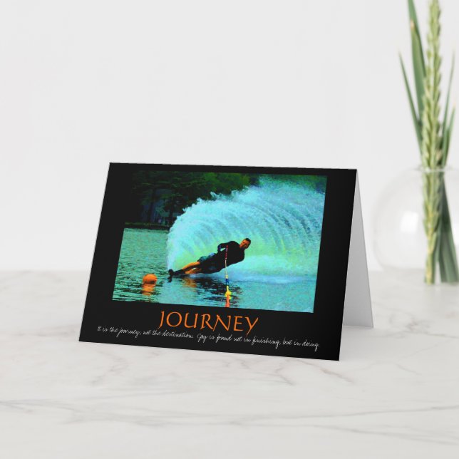 Cartão inspirador do esqui aquático (colorido) (Frente)