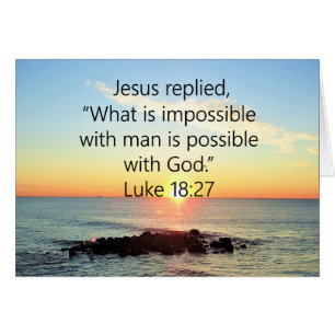 CARTÃO INSPIRANDO LUKE 18:27 DESIGN DE FOTO SUNRISE