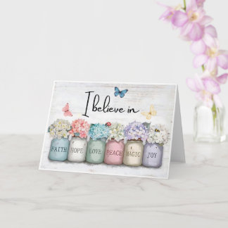Cartão Inspiration “I Believe In” Faith Hope Love Floral