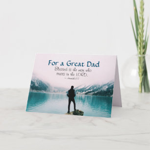 Cartão Inspirational Bible Verse Father's Day, Mountains