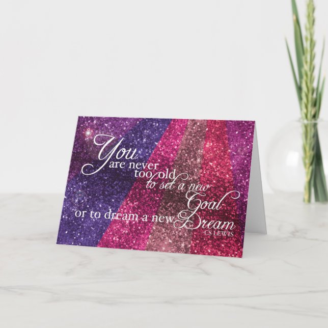Cartão Inspirational Glittery Greeting Card (Frente)