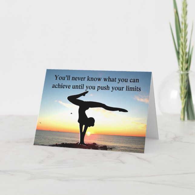 CARTÃO INSPIRATIONAL GYMNASTICS QUOTE DESIGN (Frente)