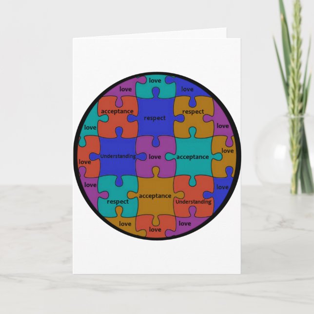 CARTÃO INSPIRATIONAL JIGSAW PUZZLE QUOTE (Frente)