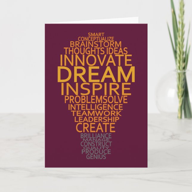 Cartão Inspirational Light Bulb custom greeting cards (Frente)