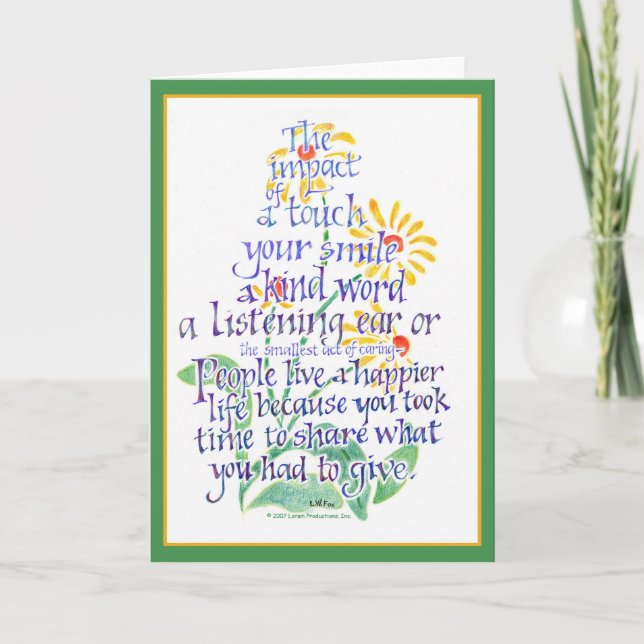 Cartão Inspirational Note Cards - Impact of a Touch (Frente)