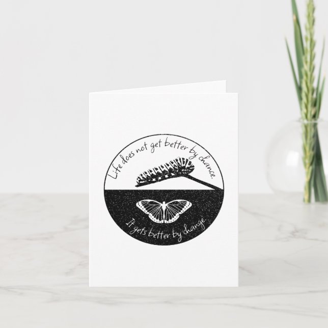 Cartão Inspirational Saying Butterfly Cool Quote Nature (Frente)