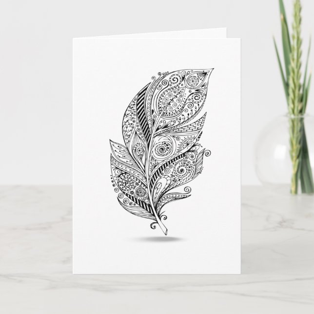 Cartão Inspired Tribal Feather (Frente)