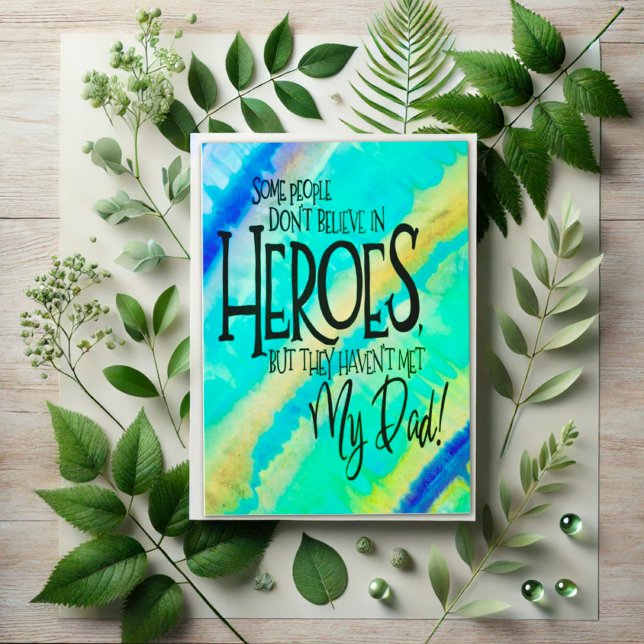 Cartão Inspirivência Moderna de Pai SuperHero (Criador carregado)