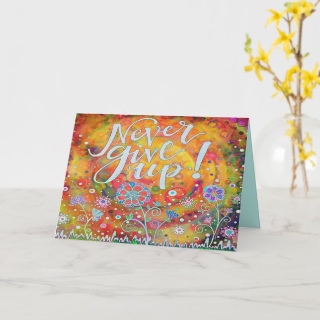Cartão Inspirivência "Nunca Desistir" (Flor Amarela)