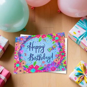 Cartão "Inspirividade" de Borboleta Feliz de Aniv