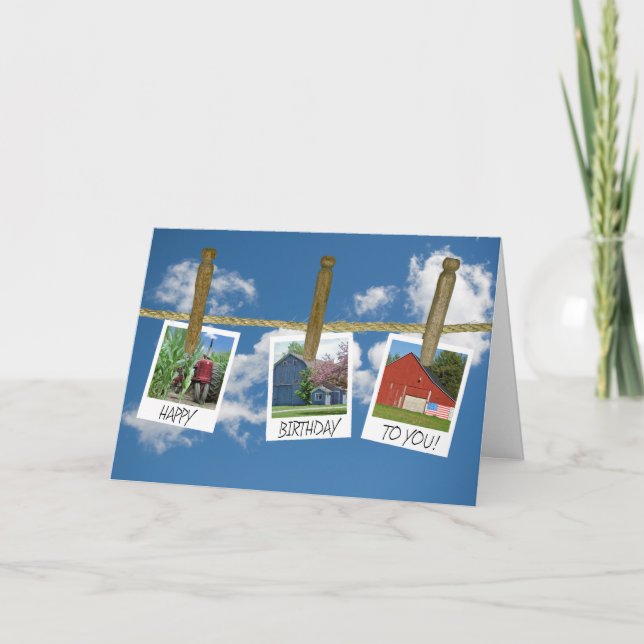 Cartão Instantâneos Antigos De Bandeiras E Tratores (Frente)