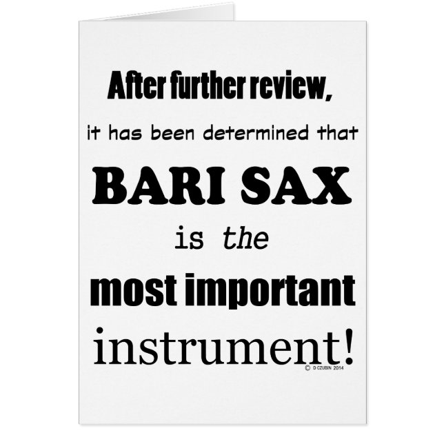 Cartão Instrumento mais importante de Bari Sax (Frente)