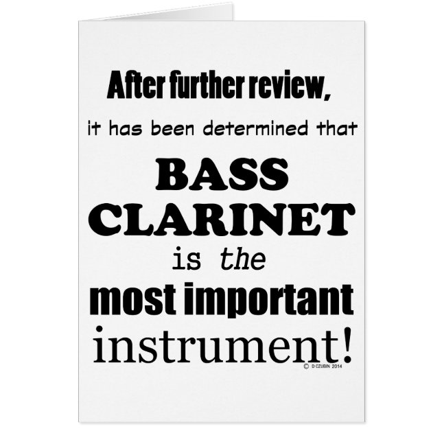 Cartão Instrumento Mais Importante Do Bass Clarinet (Frente)