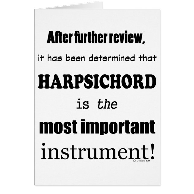 Cartão Instrumento mais importante para o cravo (Frente)