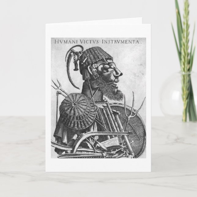 Cartão Instrumentos de Sustentação Humana, Arcimboldo (Frente)