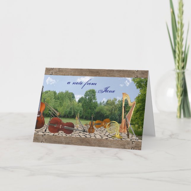 Cartão Instrumentos Notecard da orquestra (Frente)