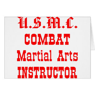 Cartão Instrutor das artes marciais do combate do USMC