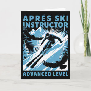 Cartão Instrutor de Après Ski Esqui Esquiador de Neve