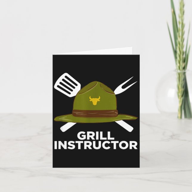 Cartão Instrutor de churrasco engraçado pitmaster de chur (Frente)
