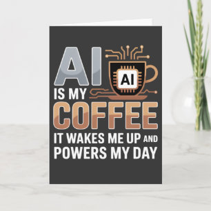 Cartão Inteligência Artificial Café Humor