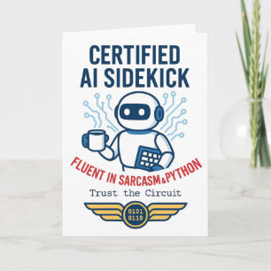 Cartão Inteligência Artificial Design Engraçado