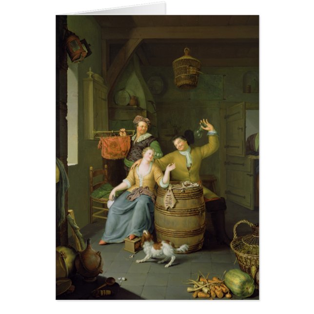 Cartão Interior com um casal que comemora (Frente)