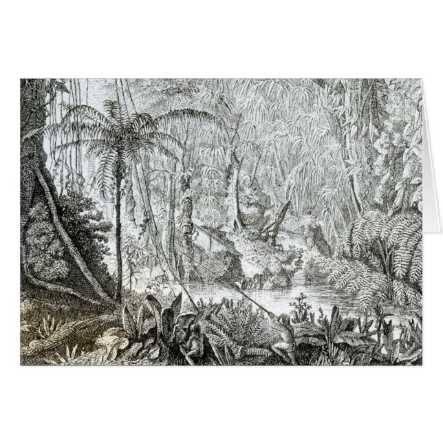 Cartão Interior de uma floresta primitiva nos Amazons (Frente Horizontal)