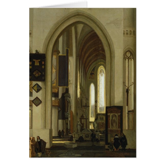 Cartão Interior de uma igreja com figuras, 1685 (Frente)