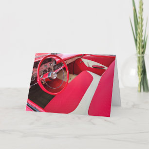 Cartão Interior do Carro Vermelho e Branco