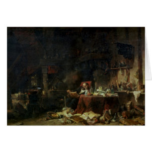 Cartão Interior do estudo de um alquimista