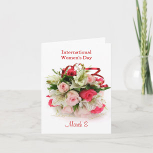 Cartão Internacional de rosas e Lírios para o Di