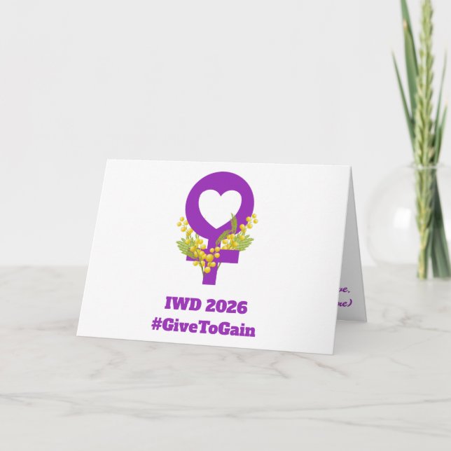 Cartão International Women's Day 2026 IWD Give To Gain (Frente)