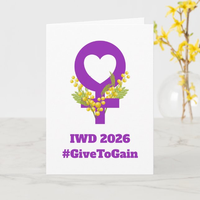 Cartão International Women's Day 2026 IWD Give To Gain (Flor Amarela)