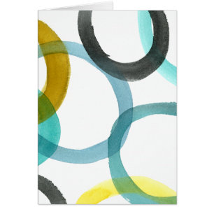 Cartão Intertravando Círculos Amarelo e Azul