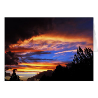 Cartão intervalo do pôr do sol