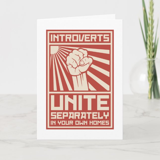 Cartão Introverts Unite Separately In Your Own Homes (Frente)