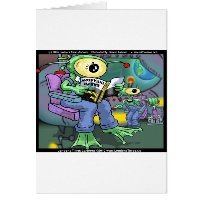 Cartão Invasão da Terra 4 Dummies Engraçados Presentes Ca (Frente)