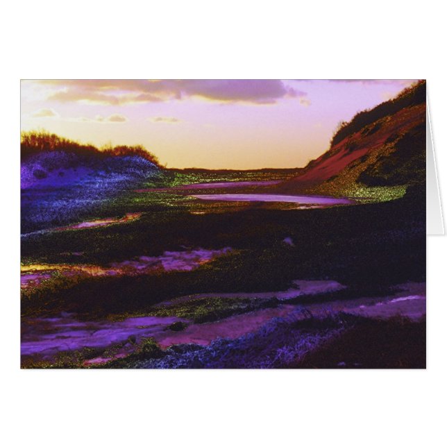 Cartão Inverno adiantado do por do sol (Frente Horizontal)