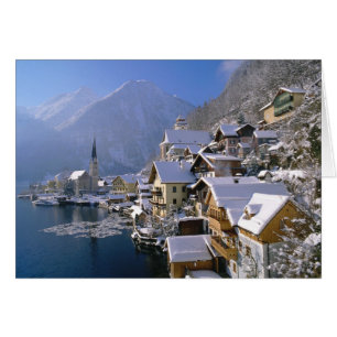CARTÃO INVERNO EM HALLSTATT, ÁUSTRIA