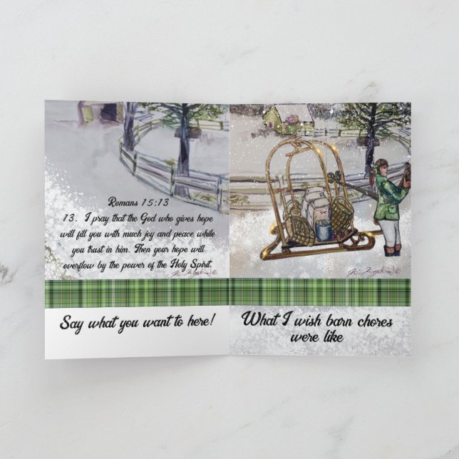 Cartão inverno nas fazendas de folheto (Interior)