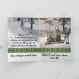 Cartão inverno nas fazendas de folheto