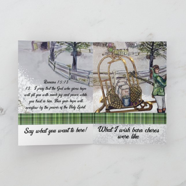 Cartão inverno nas fazendas de folheto (Interior)