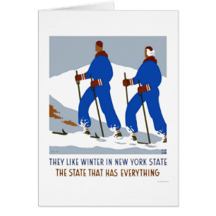 Cartão Inverno New York do esqui WPA 1938